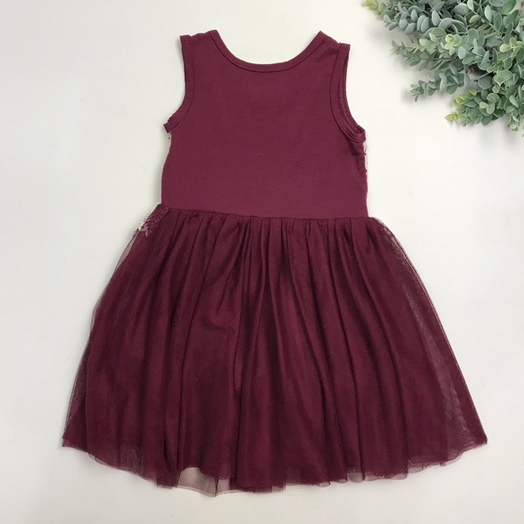 Beautees | Maroon Lace & Tulle Dress - Picture 4 of 5